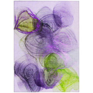 8' X 10' Purple Abstract Washable Non Skid Indoor Outdoor Area Rug
