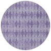 8' Round Purple Round Geometric Washable Non Skid Indoor Outdoor Area Rug