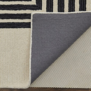 12' X 15' Gray Ivory And Black Wool Abstract Tufted Handmade Area Rug