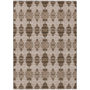 5' X 8' Brown And Chocolate Moroccan Washable Indoor Outdoor Area Rug