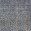 5' X 8' Khaki And Denim Blue Oriental Washable Indoor Outdoor Area Rug