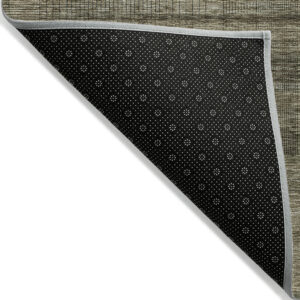 3' X 5' Brown Beige And Taupe Striped Washable Indoor Outdoor Area Rug