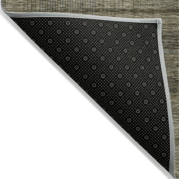 3' X 5' Brown Beige And Taupe Striped Washable Indoor Outdoor Area Rug