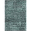 5' X 8' Teal Blue Aqua And Gray Striped Washable Indoor Outdoor Area Rug