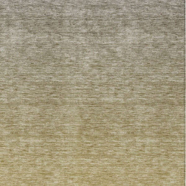 3' X 5' Gold Beige And Taupe Ombre Washable Indoor Outdoor Area Rug