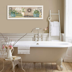 Garden Bath 1 White Framed Print Wall Art