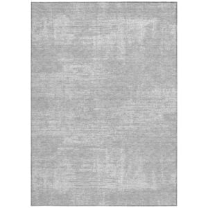 10' X 14' Silver And Gray Abstract Washable Indoor Outdoor Area Rug