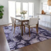 5' X 8' Purple And Lavender Abstract Washable Indoor Outdoor Area Rug