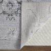 5' X 8' Silver And Black Floral Power Loom Distressed Area Rug