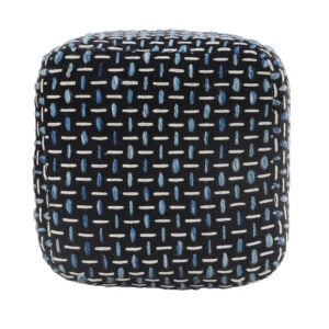 16" Black Polyester Ottoman