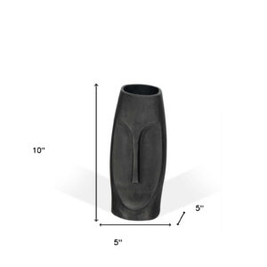 10" Gray Aluminum Faces Cylinder Table Vase