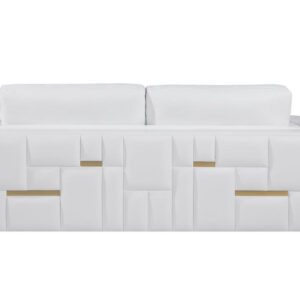 White Top Grain Leather Five Person Seating Set
