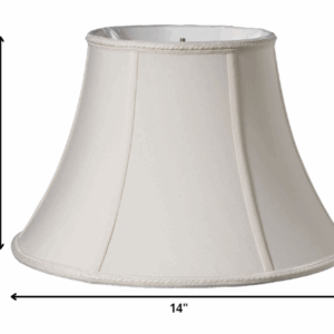 14" Cream Slanted Bell Paperback Shantung Lampshade