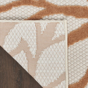 6' X 9' Ivory Green and Blue Indoor Outdoor Area Rug