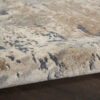 10' Beige and Ivory Abstract Power Loom Runner Rug