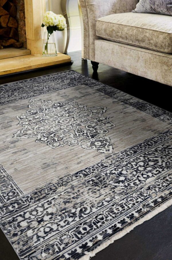 108 X 144 Sand Or  Charcoal Polypropylene Rug