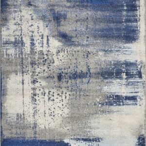 7'X10' Ice Blue Machine Woven Abstract Indoor Area Rug