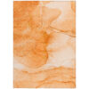 10' X 14' Orange Abstract Washable Non Skid Indoor Outdoor Area Rug