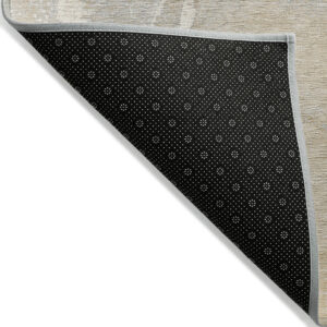 10' X 14' Beige Abstract Washable Non Skid Indoor Outdoor Area Rug