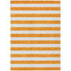 8' X 10' Orange and White Striped Washable Non Skid Indoor Outdoor Area Rug