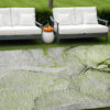 9' X 12' Green Abstract Washable Non Skid Indoor Outdoor Area Rug