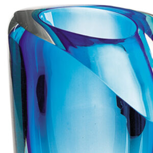 75 Mouth Blown Glass Blue Vase