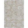 8' X 10' Beige Tan And Gray Floral Washable Indoor Outdoor Area Rug