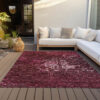 5' X 8' Merlot Blush And Gray Abstract Washable Indoor Outdoor Area Rug