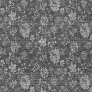 10' X 14' Gray Charcoal And Silver Floral Washable Indoor Outdoor Area Rug