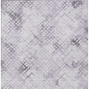 8' X 10' Purple Lavender And Silver Geometric Washable Indoor Outdoor Area Rug