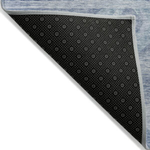8' X 10' Denim Blue And Sky Blue Southwestern Washable Indoor Outdoor Area Rug