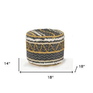 18" Black 100% Cotton Ottoman