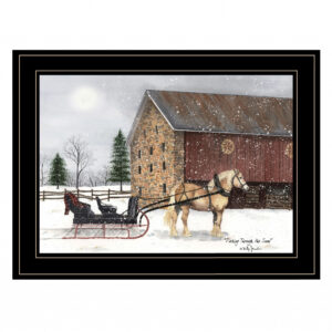 Dashing Through The Snow 2 Black Framed Print Wall Art