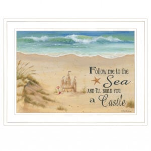 Sand Castle 2 White Framed Print Wall Art