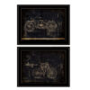 Set Of Two Motor Bike Patent I And II 2 Black Framed Print Wall Art