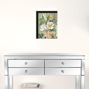 Walk Humbly Floral 1 Black Framed Print Wall Art