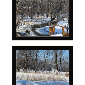 Set Of Two Great Outdoors Nature Or Winter Forest 1 Black Framed Print Wall Art