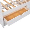 White Cross Back Wood Twin With Two Drawers Bed Frame with Trundle