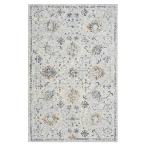 9' x 12' Ivory and Blue Floral Area Rug