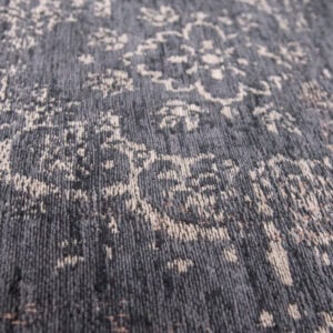 8' x 11' Gray and Black Medallion Non Skid Area Rug