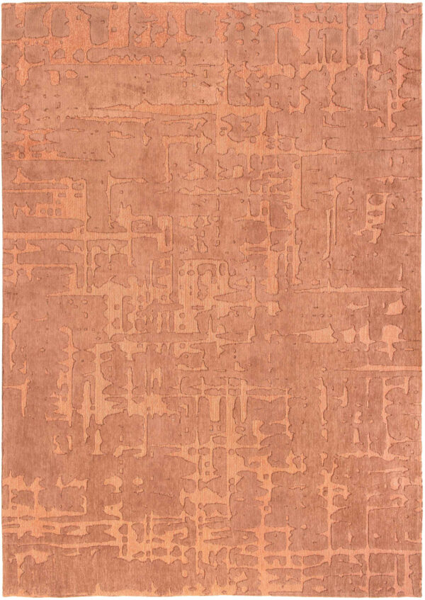 3' X 5' Orange Abstract Non Skid Area Rug