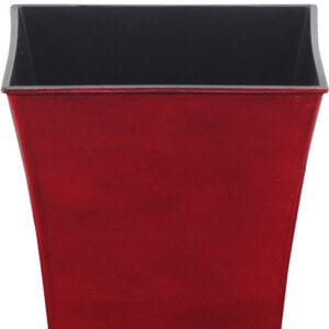 7" Red Recycled Plastic Indoor Outdoor Square Pot Planter