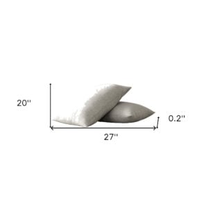Set of Two Light Gray Linen Pillowcases