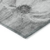 9' X 12' Gray Charcoal And Silver Floral Washable Indoor Outdoor Area Rug