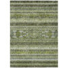 10' X 14' Olive Green And Artichoke Green Southwestern Washable Indoor Outdoor Area Rug