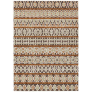 3' X 5' Chocolate And Taupe Quatrefoil Washable Indoor Outdoor Area Rug