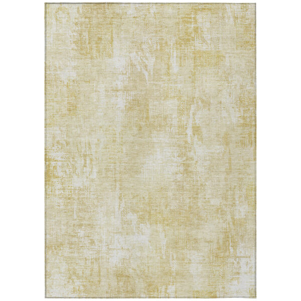 8' X 10' Beige Tan And Ivory Abstract Washable Indoor Outdoor Area Rug