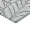 8' Gray And Silver Round Floral Washable Indoor Outdoor Area Rug
