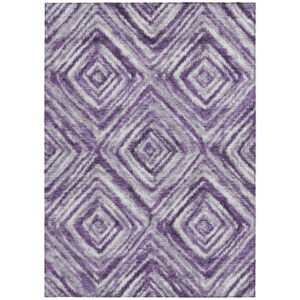 9' X 12' Purple Lavender And Gray Geometric Washable Indoor Outdoor Area Rug