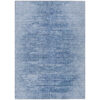 9' X 12' Denim Blue And Sky Blue Abstract Washable Indoor Outdoor Area Rug